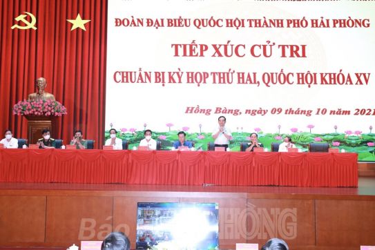 Preparing for the second session of the 15th National Assembly:  Voters of Hong Bang District proposed to soon approve specific breakthrough policies and mechanisms to develop Hai Phong City  