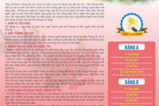 The 7th Korean Contest – Hai Phong 2021: A chance for Korean language lovers to shine.