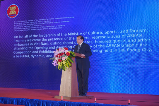 Opening of the first ASEAN Graphic Painting Exhibition 2024 held in Hai Phong