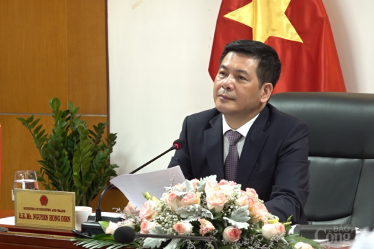 Bộ trưởng Nguyễn Hồng Diên hội đàm trực tuyến với Bộ trưởng Thương mại, Du lịch và Đầu tư Úc Dan Tehan