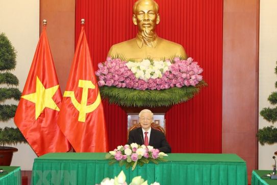 越共中央总书记阮富仲与斯里兰卡总统通电话