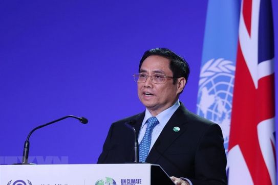 越南政府总理范明政在《联合国气候变化框架公约》第二十六次缔约方大会世界领导人峰会上发表讲话