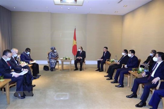 Chủ tịch nước Nguyễn Xuân Phúc tiếp Tổng Giám đốc Tổ chức WTO