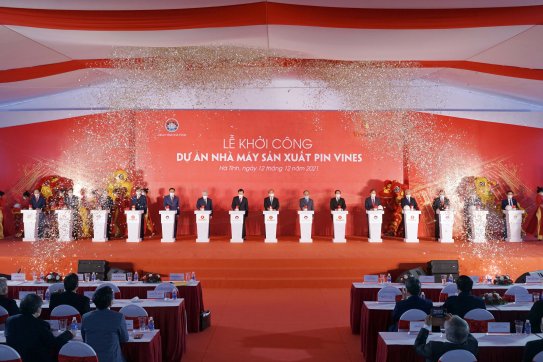 Vingroup khởi công nhà máy sản xuất Pin VinES tại Khu kinh tế Vũng Áng, tỉnh Hà Tĩnh