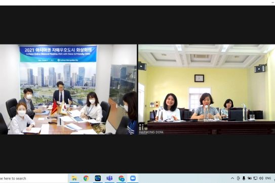 2021年10月6日、ハイフォン市の外務部と韓国インチョン市の外務部とのオンライン会議