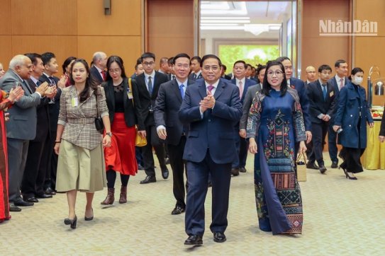 Thủ tướng Phạm Minh Chính và Phu nhân chủ trì chiêu đãi Đoàn Ngoại giao nhân dịp Tết cổ truyền