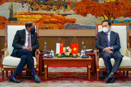 Bí thư Thành ủy Trần Lưu Quang tiếp xã giao Đoàn Đại sứ quán Singapore tại Việt Nam