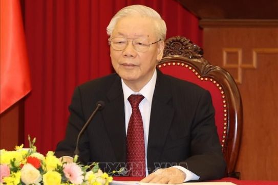 越南党、国家领导人就老挝和柬埔寨传统新年致贺信