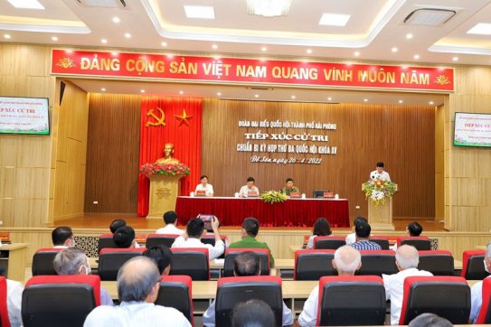 Đoàn ĐBQH Hải Phòng tiếp xúc cử tri quận Đồ Sơn chuẩn bị kỳ họp thứ Ba, Quốc hội khóa XV