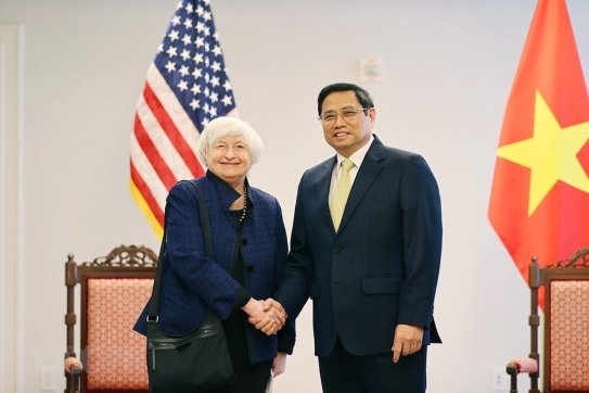 Thủ tướng Phạm Minh Chính tiếp Bộ trưởng Tài chính Hoa Kỳ