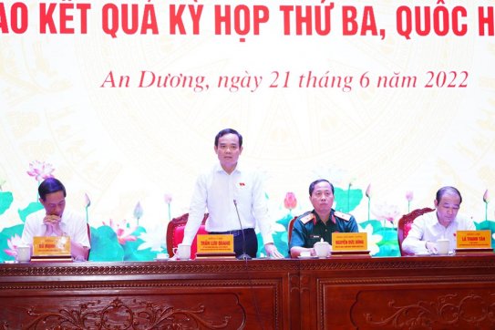 Đoàn ĐBQH thành phố Hải Phòng tiếp xúc cử tri huyện An Dương báo cáo kết quả Kỳ họp thứ Ba, Quốc hội khóa XV