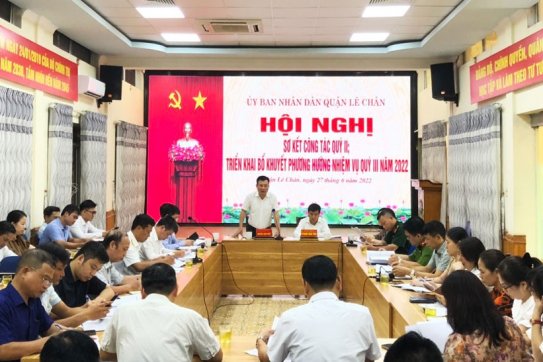 Thu cân đối ngân sách quận Lê Chân ước đạt 403,01 tỷ đồng trong 6 tháng đầu năm 2022