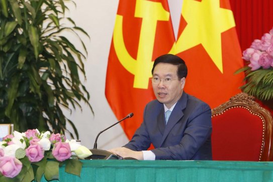 Thường trực Ban Bí thư Võ Văn Thưởng hội đàm trực tuyến với Tổng Bí thư Đảng Cộng sản Ấn Độ Marxist