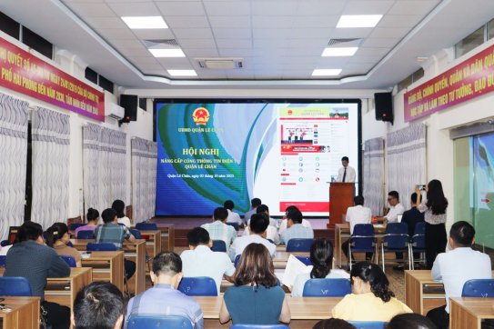 Quận Lê Chân ra mắt phiên bản nâng cấp mới Cổng Thông tin điện tử của quận và 15 phường
