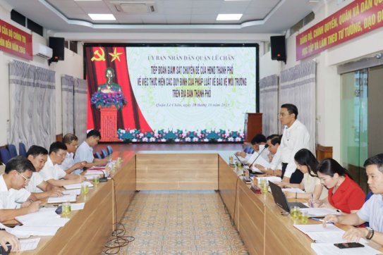 Giám sát việc thực hiện các quy định của pháp luật về bảo vệ môi trường tại quận Lê Chân