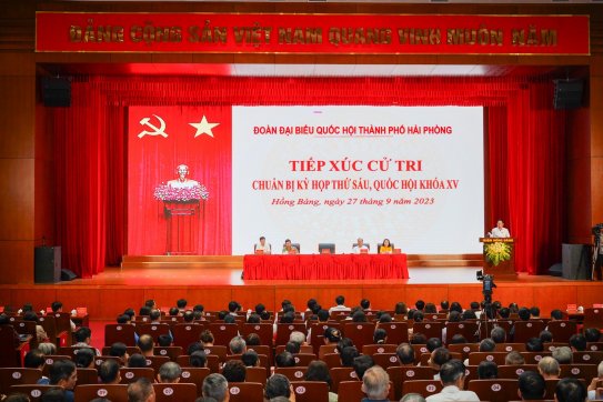 Đoàn ĐBQH thành phố Hải Phòng tiếp xúc cử tri quận Hồng Bàng chuẩn bị Kỳ họp thứ 6, Quốc hội khóa XV