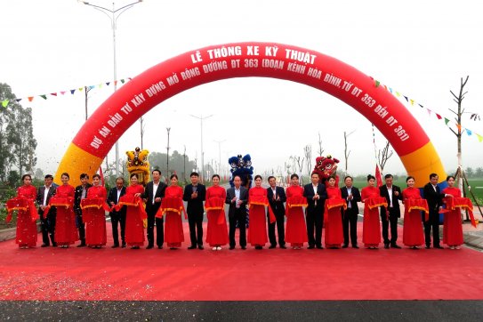 Chính thức thông xe kỹ thuật Dự án Đầu tư xây dựng mở rộng đường ĐT 363 (đoạn kênh Hòa Bình, từ ĐT 353 đến ĐT 361)