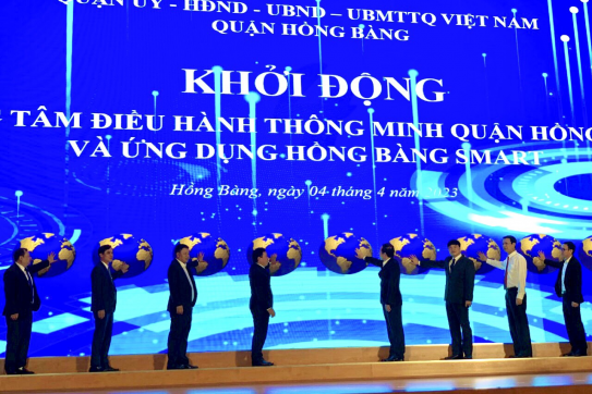 Lễ khởi động Trung tâm điều hành thông minh HB-IOC và ứng dụng Hồng Bàng smart tại quận Hồng Bàng