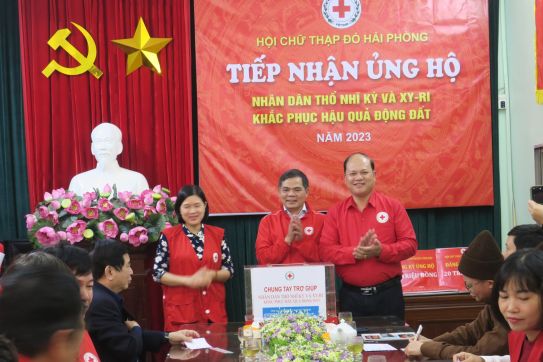 Các cấp Hội Chữ thập đỏ thành phố phát động ủng hộ người dân Thổ Nhĩ Kỳ và Syria khắc phục thảm họa động đất