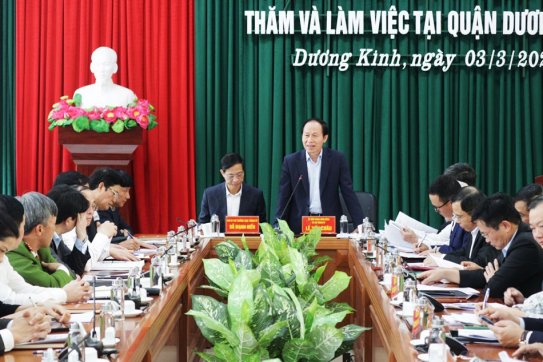 Thường trực Thành ủy làm việc với Ban Chấp hành Đảng bộ quận Dương Kinh