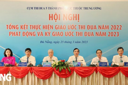 Tổng kết thực hiện giao ước thi đua năm 2022 - Cụm 5 thành phố trực thuộc Trung ương: Thành phố Hải Phòng xếp thứ Nhất