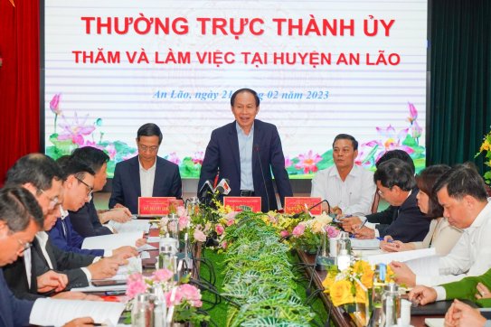 Thường trực Thành ủy làm việc với Ban Chấp hành Đảng bộ huyện An Lão