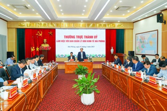 Thường trực Thành ủy làm việc với Ban Quản lý Khu kinh tế Hải Phòng
