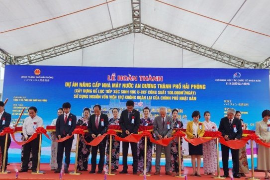 Lễ hoàn thành dự án nâng cấp nhà máy nước An Dương – xây dựng bể lọc tiếp xúc sinh học UBCF, sử dụng vốn viện trợ không hoàn lại của CP Nhật Bản