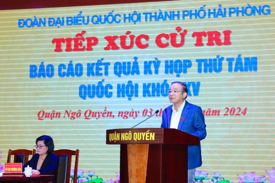 Đoàn Đại biểu Quốc hội Hải Phòng tiếp xúc cử tri tại quận Ngô Quyền báo cáo kết quả Kỳ họp thứ 8, Quốc hội khóa XV