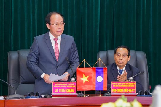 Lãnh đạo thành phố đón tiếp Đoàn Lãnh đạo cấp cao Đảng Nhân dân Cách mạng Lào