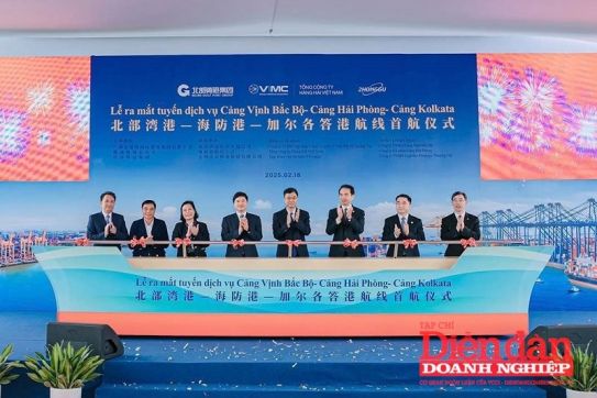 Khai trương tuyến dịch vụ kết nối Cảng Vịnh Bắc Bộ - Cảng Hải Phòng - Cảng Kolkata